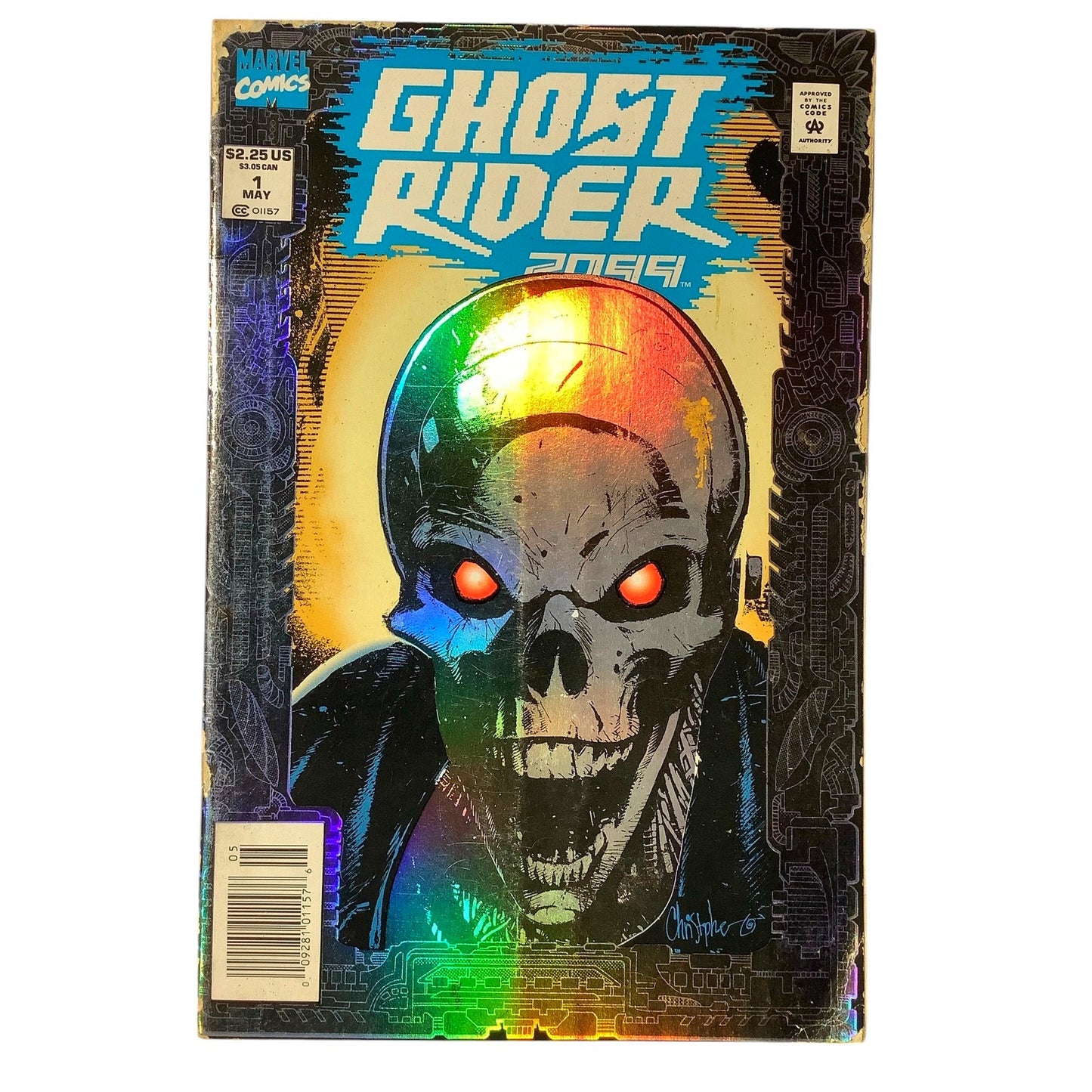 Marvel's Ghost Rider (Foil Cover) #1, May 1994, Includes 3 Collectors Cards