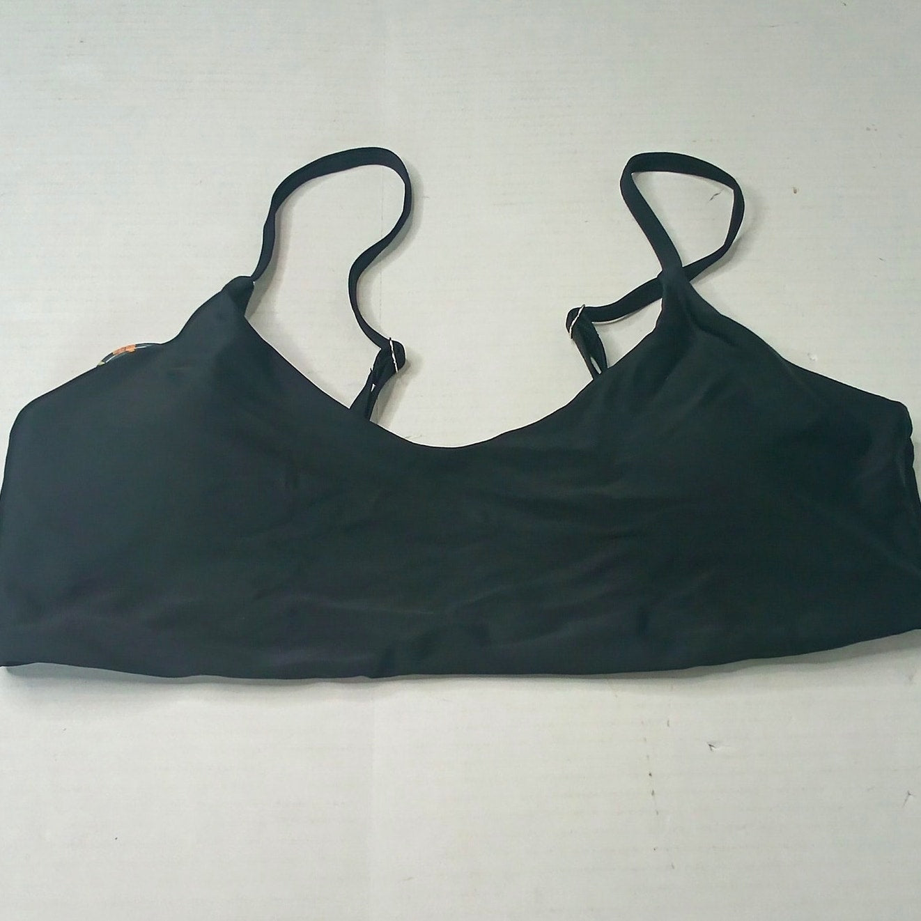 Blooming Jelly Black Bralette Bikini Top Scoop Neck Spaghetti Strap Swim Medium