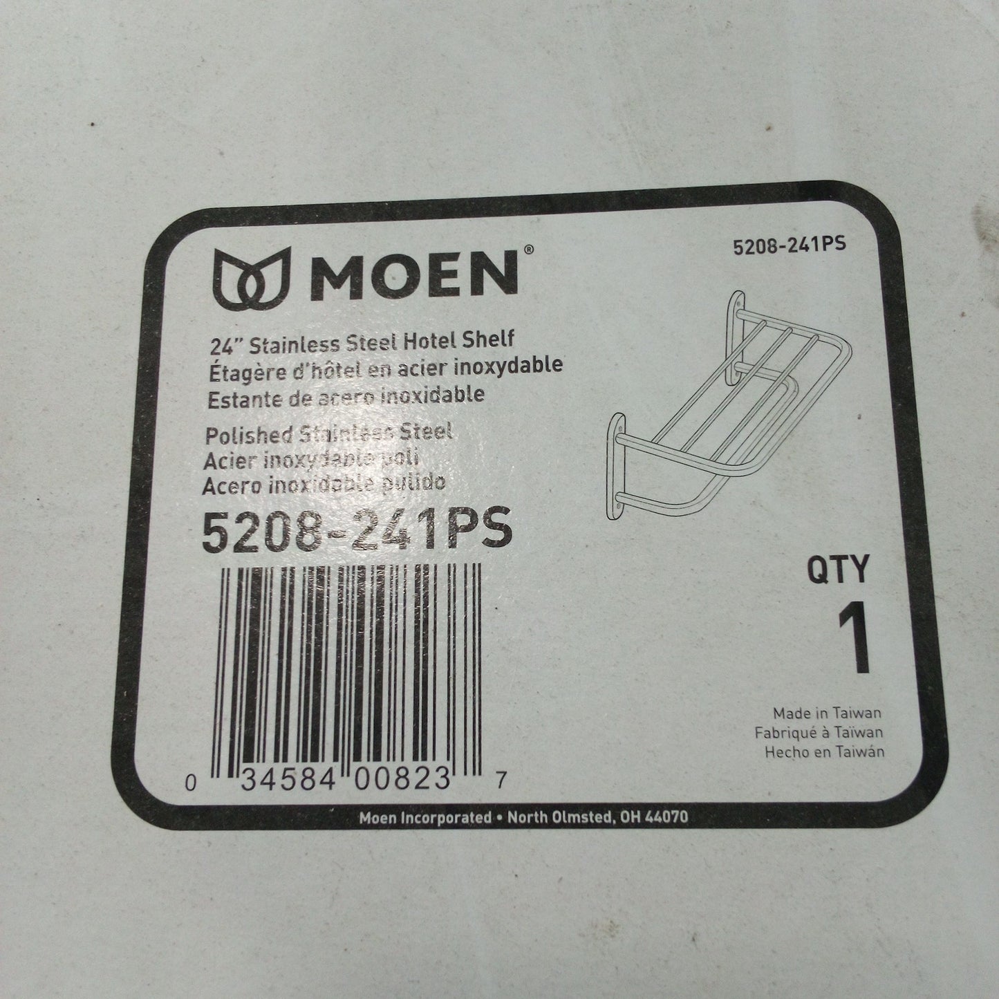 Moen Hotel 24" Towel Shelf with Towel Bar – Polished Stainless Steel