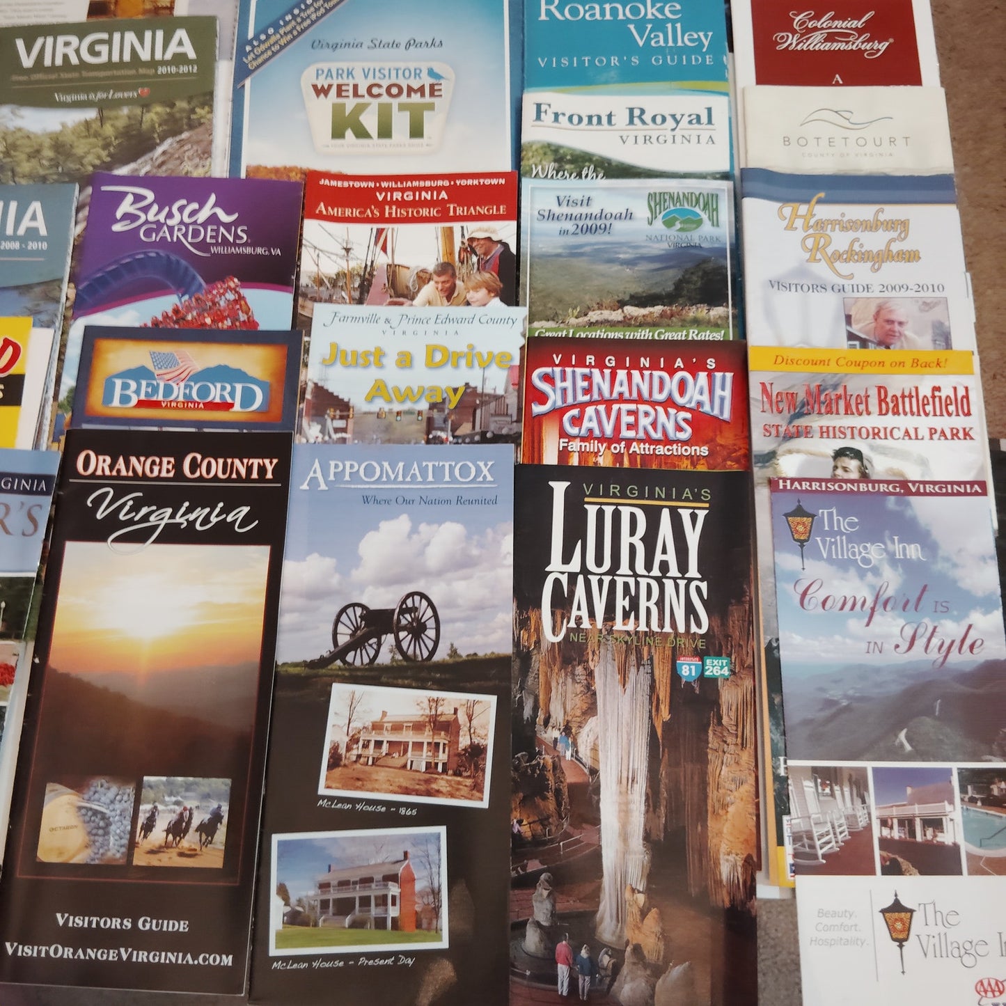 Vintage Virginia Travel Brochures & Guides - Ephemera Lot from 2010 Estate