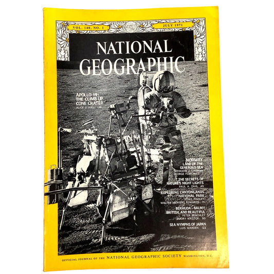 National Geographic Magazine July 1971, APOLLO 14, Norway, Canyonlands, Bermuda