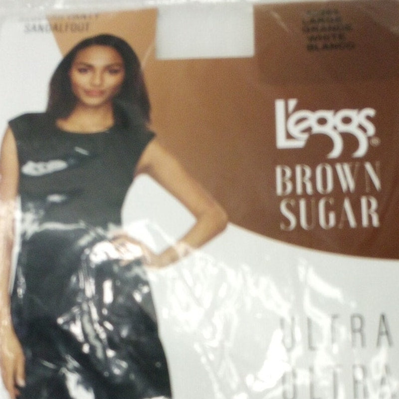 L'eggs Brown Sugar Ultra Ultra Sheer Sandalfoot Pantyhose White L 73908