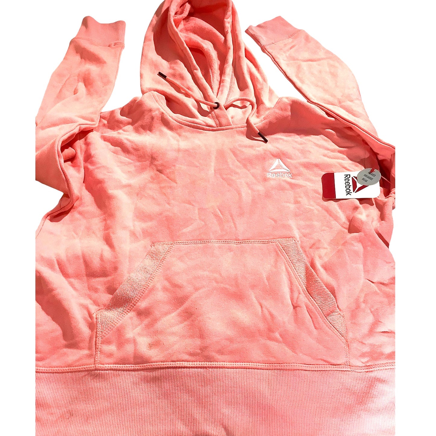 Reebok Women's Renew Cropped Hoodie with Front Pocket, Strawberry Ice, XS (0-2)