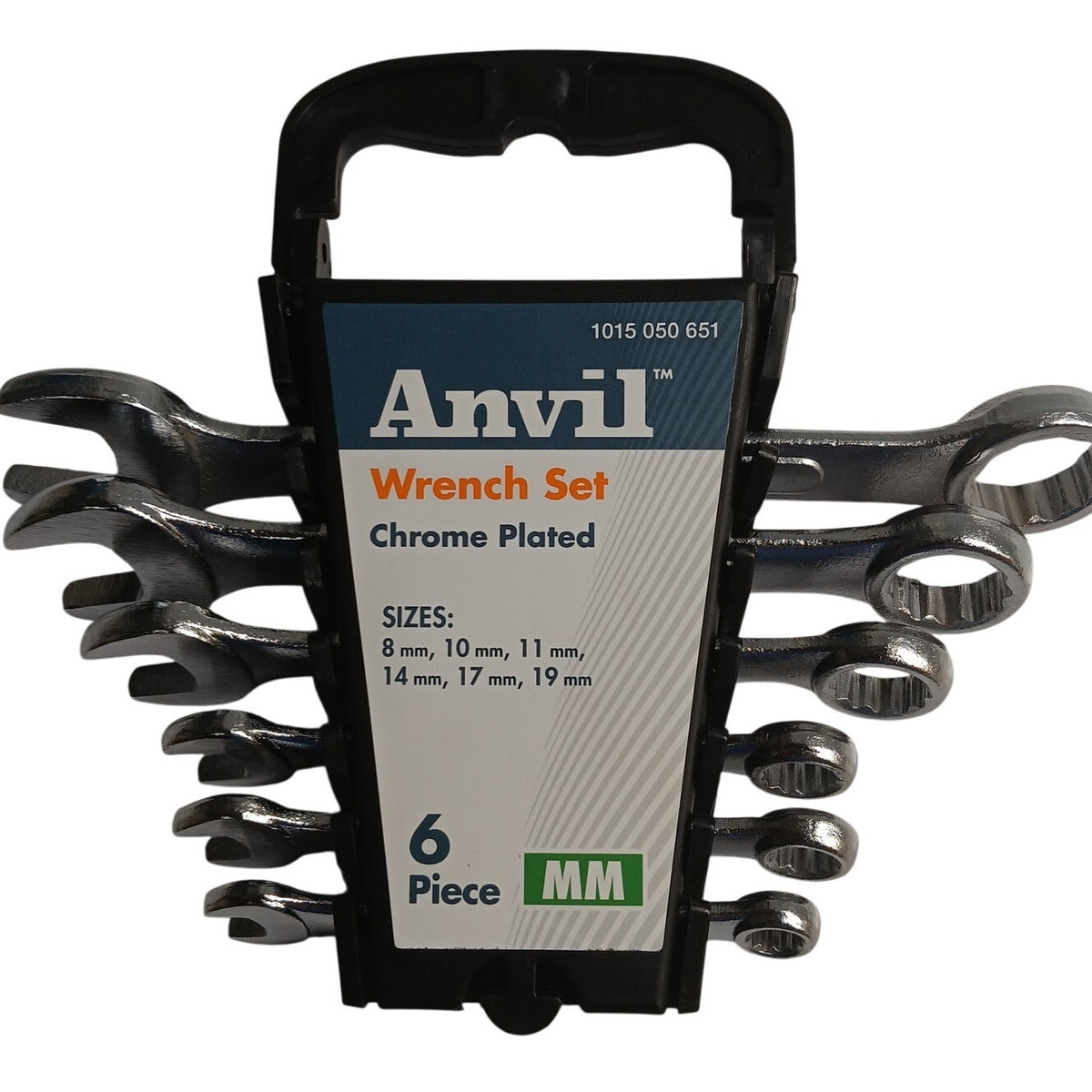 Anvil 6-Piece Metric Combination Wrench Set Chrome Plated 8-19mm w/ Case