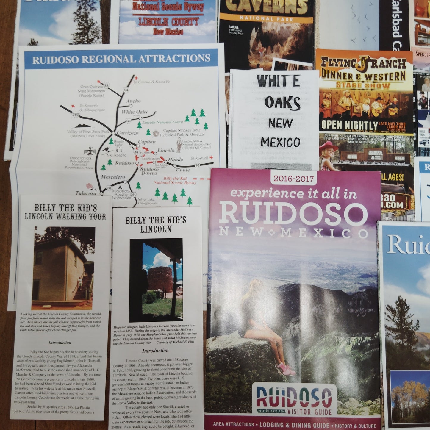 2016-2017 New Mexico Travel Guide & Ephemera Lot - Ruidoso, Carlsbad NM Brochures