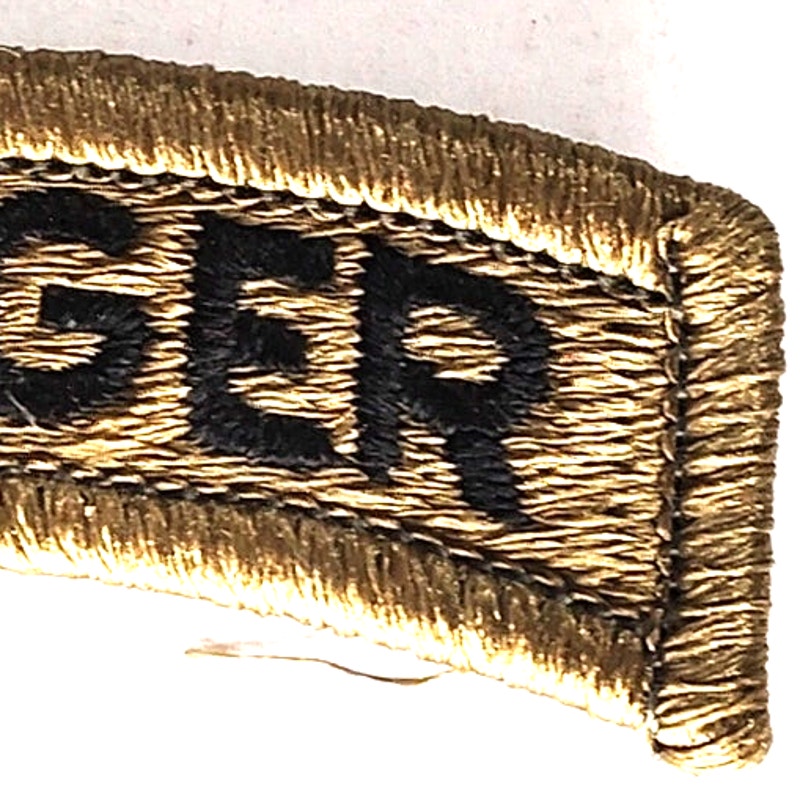 US Army Ranger Tab OCP Embroidered 3‑1/4 × 1‑1/8 Hook‑Back