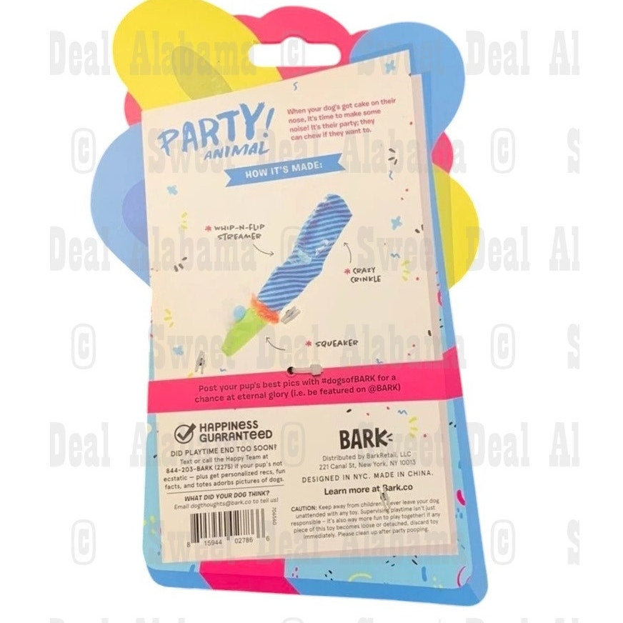 Bark Party Animal! Roll Over Party Blower, Soft Toy for Small Dogs