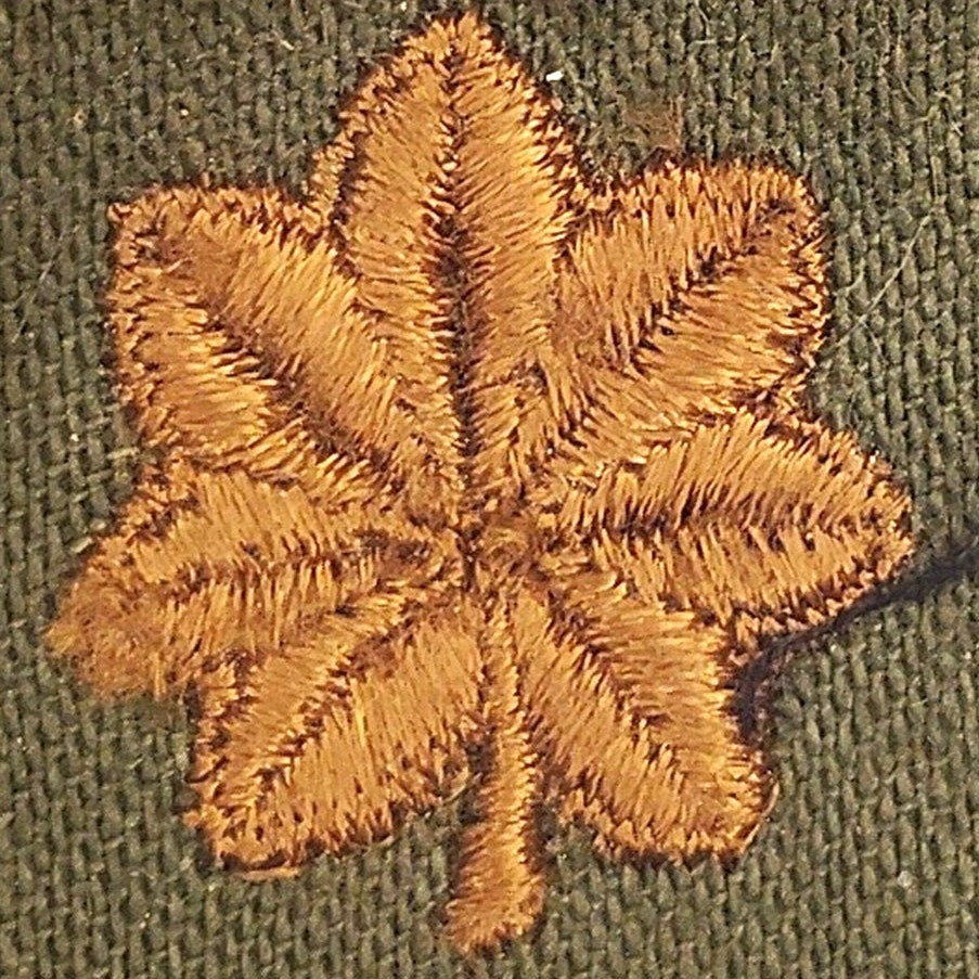 US Army Vintage ODG Subdued Major Rank Insignia Gold Oak Leaf BDU Sew On Patch