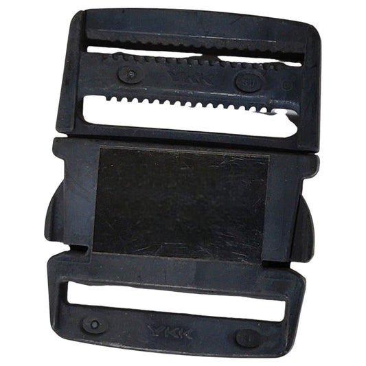 2" Side-Release Quick-Adjust Buckle – Black Plastic, Hook-n-Loop Backing