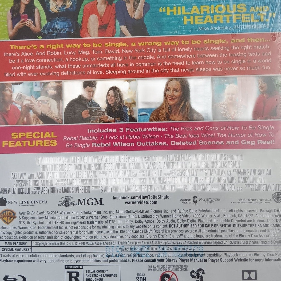 How to Be Single - Blu-ray, 2016 Romantic Comedy, Rebel Wilson, Dakota Johnson