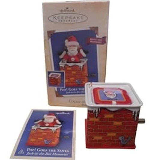 2004 Hallmark Pop! Goes the Santa Jack in the Box Ornament