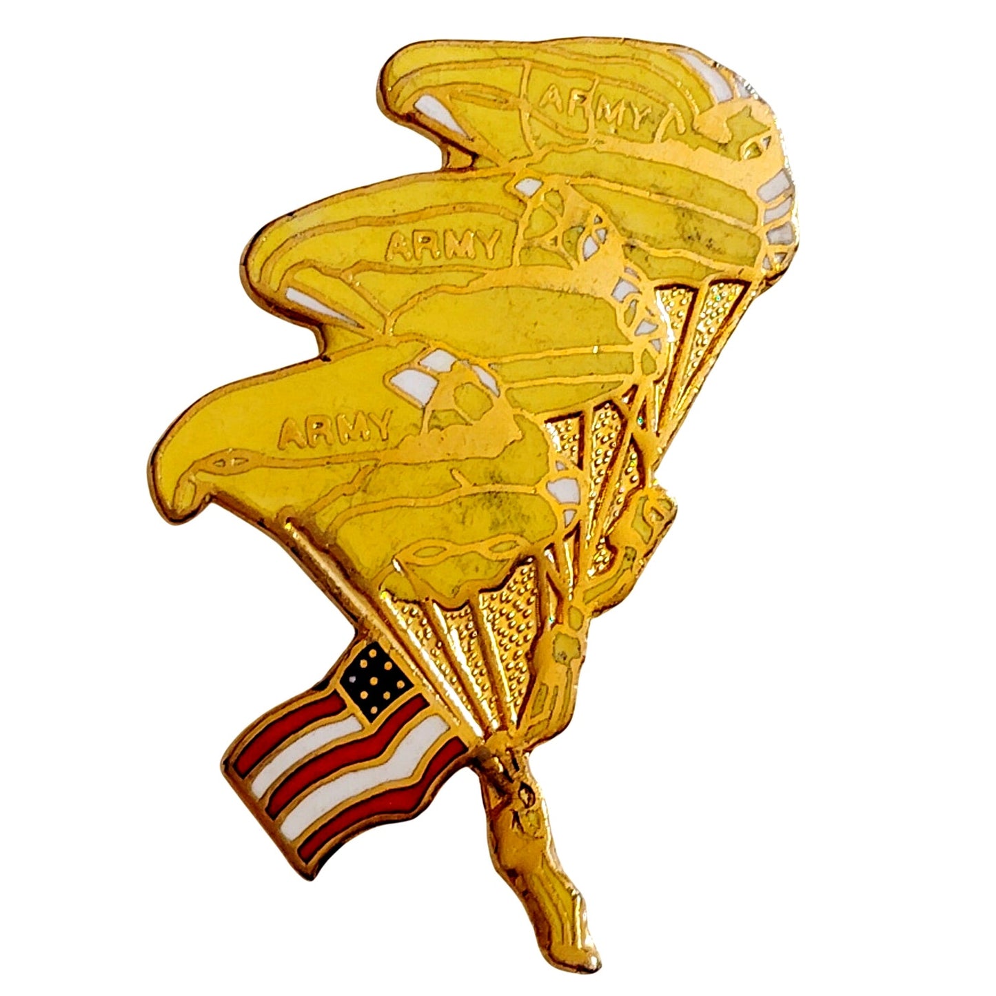 U.S. Army Golden Knights Parachute Team Novelty Hat Lapel Pin, 1‑3/4"H × 1"W