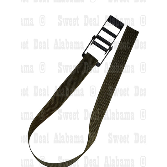 Military 24" OD Webbing Strap, 1" Wide, Black Buckle, Utility Tie-Down Extension