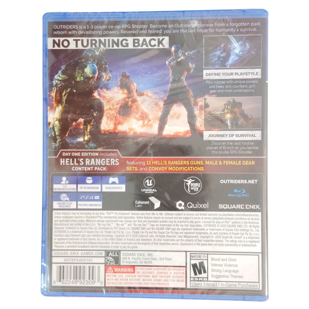 Outriders: Day One Edition PS4 Square Enix Co-Op RPG Shooter Hell's Rangers