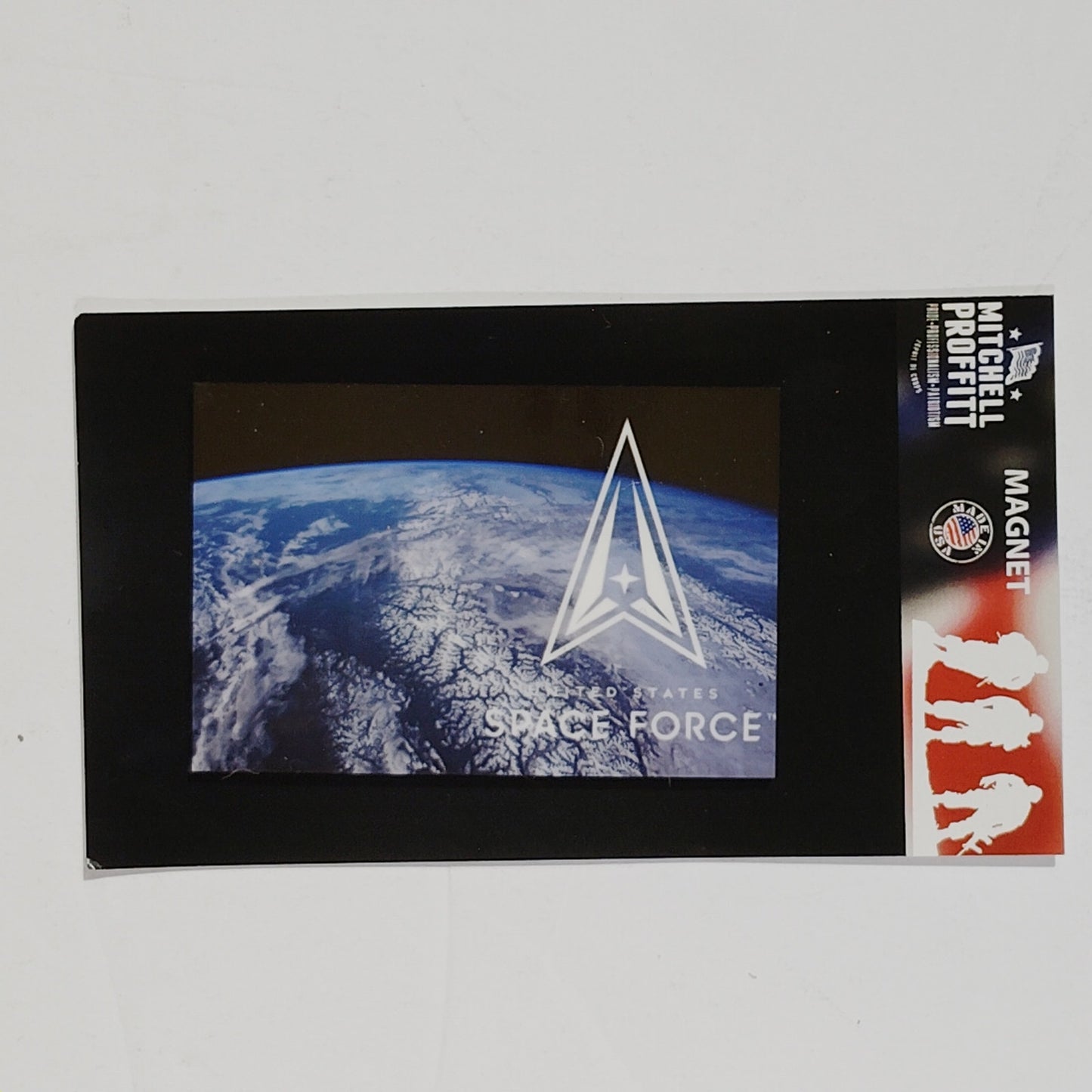 United States Space Force Magnet – 3" x 2" – Hard Plastic – Earth View Design
