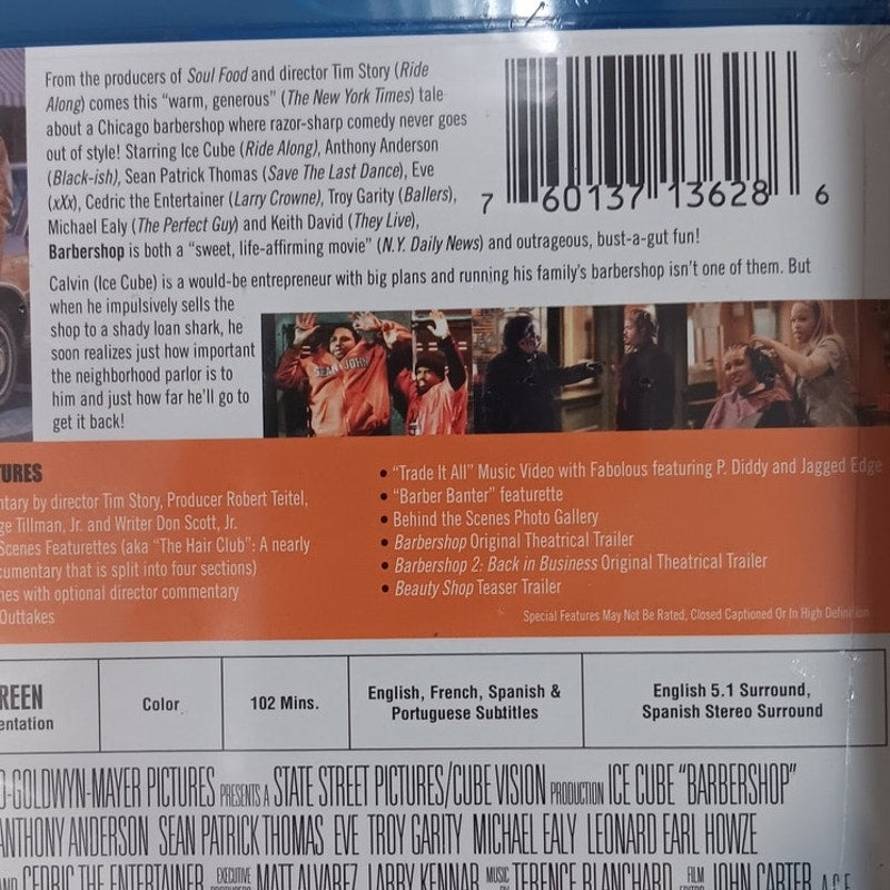 Barbershop - Blu-ray, 2002 Comedy, Ice Cube, Cedric the Entertainer, NIP