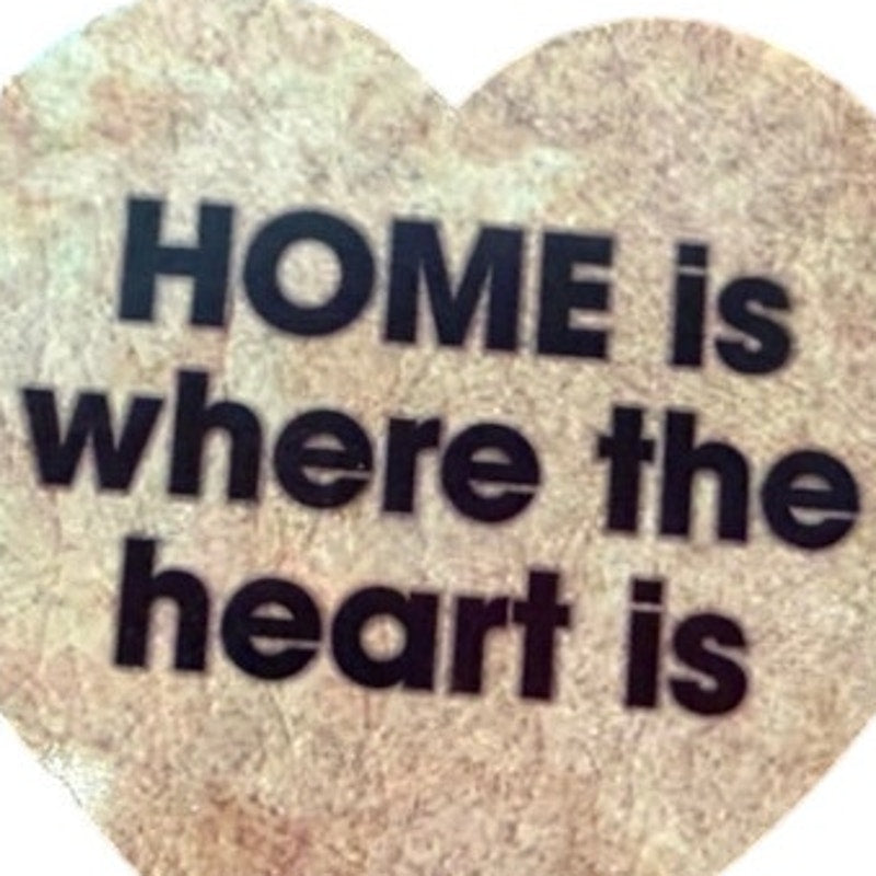 Home Is Where The Heart Is Fridge Magnet Heart Shaped Kraft Paper Style 3"