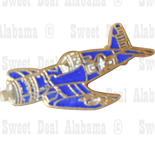 WWll F4U Corsair Airplane Hat, Lapel, Brooch Collector's Pin 1-1/4"W x 1/2"H