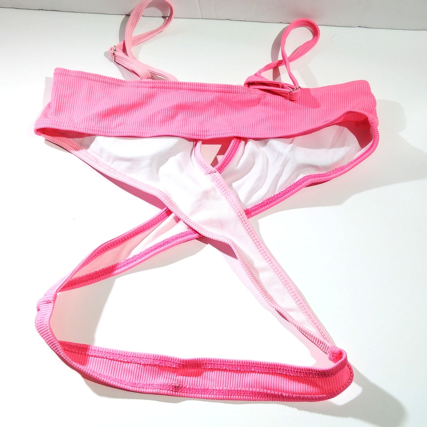 Aulyffo Girls Swimsuit Top – Pink Crisscross Style – Size 11–12Y – NWOT