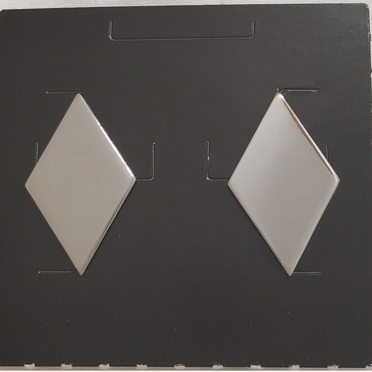 Major Rank Insignia (1 Pair), Cadet/ROTC Single Diamond, Silver, Dbl Clutch Back