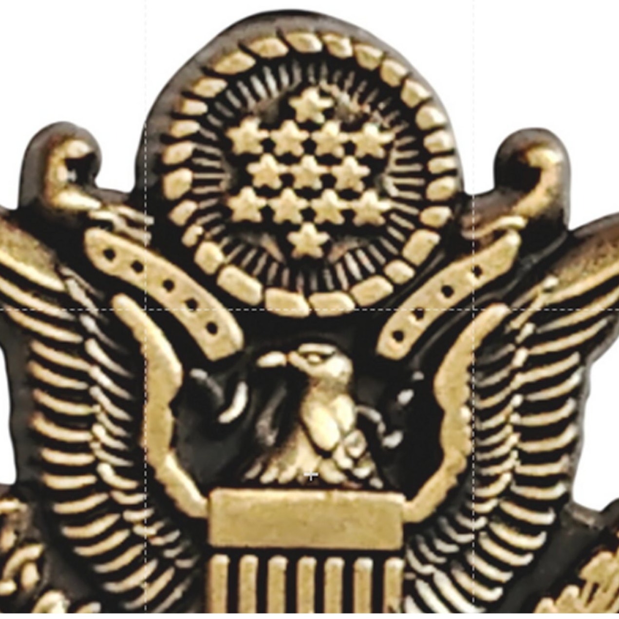 Mini Army Officer Cap Device USA Great Seal, Novelty Hat Lapel Pin 3/4" × 5/8"