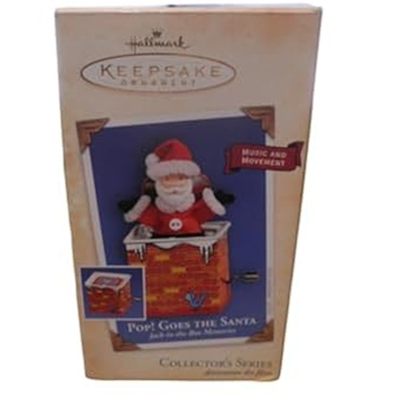 2004 Hallmark Pop! Goes the Santa Jack in the Box Ornament