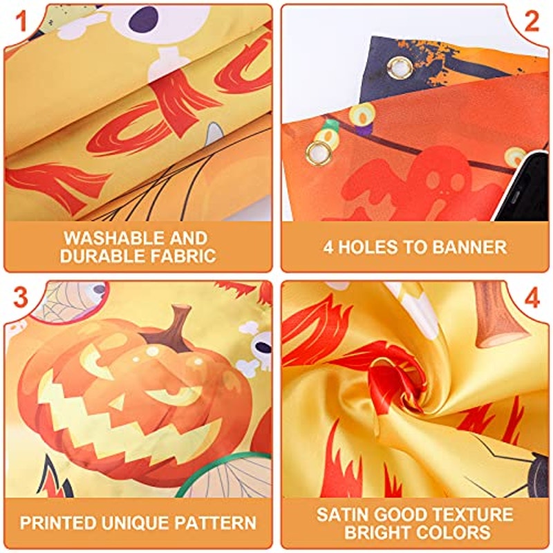 Halloween Pumpkin Bean Bag Toss Game for Kids (3 Bean Bags, Party Decor