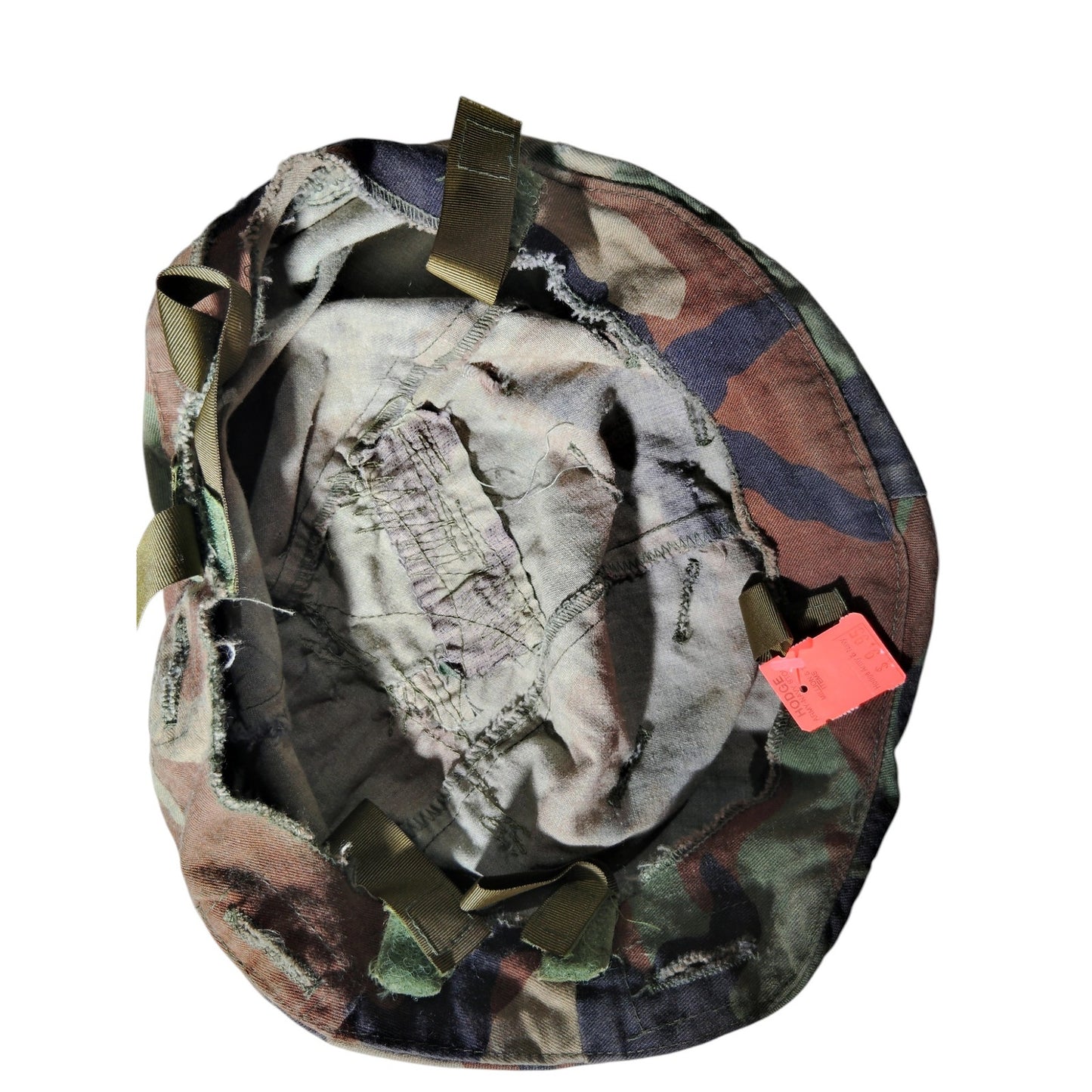 Woodland Camo Helmet Cover, PASGT Steel Pot, Hook & Loop Fasteners, Vibrant Colors – 1981–2005 Issue