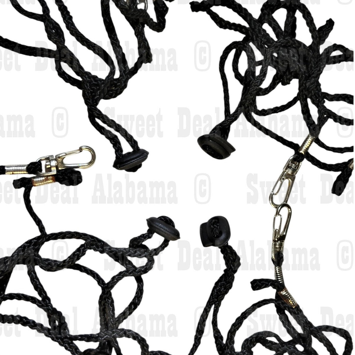 8 Spiral Stakes w/ 36" Cords – Guyline Kit, Hoo Hook Ends, Tent/Tarp Anchors