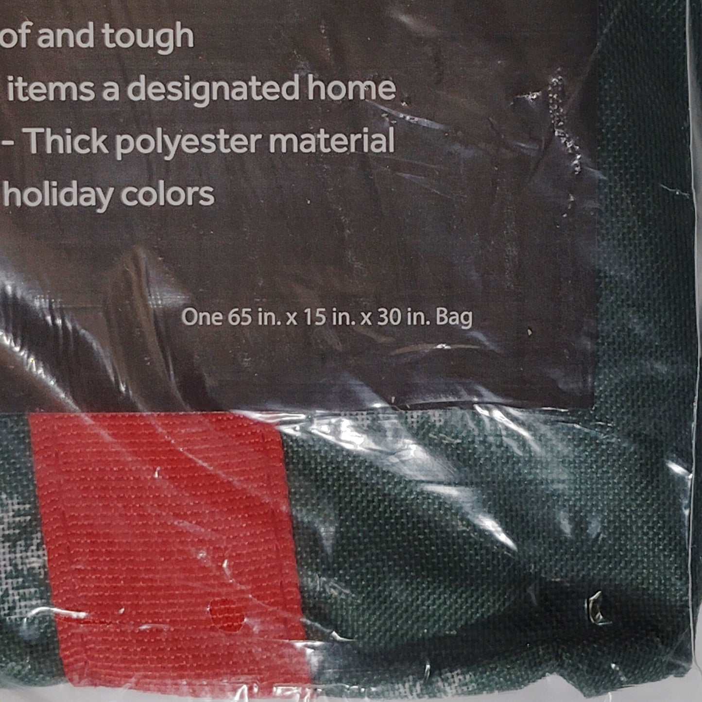 Zober X-Large Christmas Tree Storage Bag 65x15x30 Fits 9 Ft Tree, Zip w/ Handles