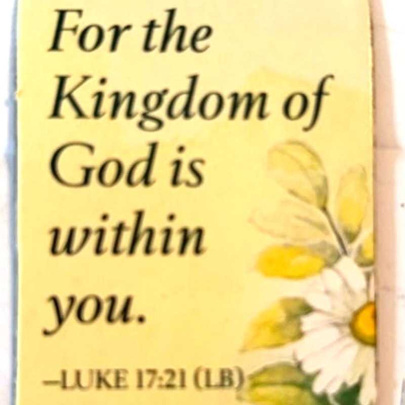 Luke 17:21 Scripture Magnet Daisy Floral Living Bible Christian Inspirational