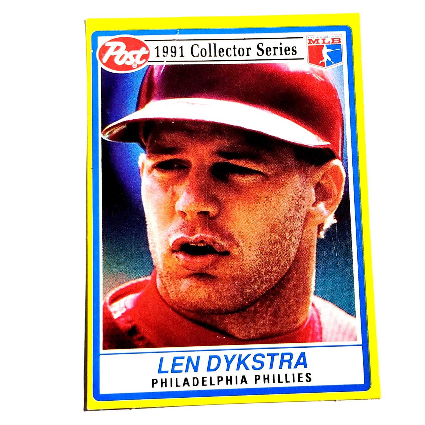 1991 Post Collector Series Lenny Dykstra #8 Philadelphia Phillies CF Baseball NM