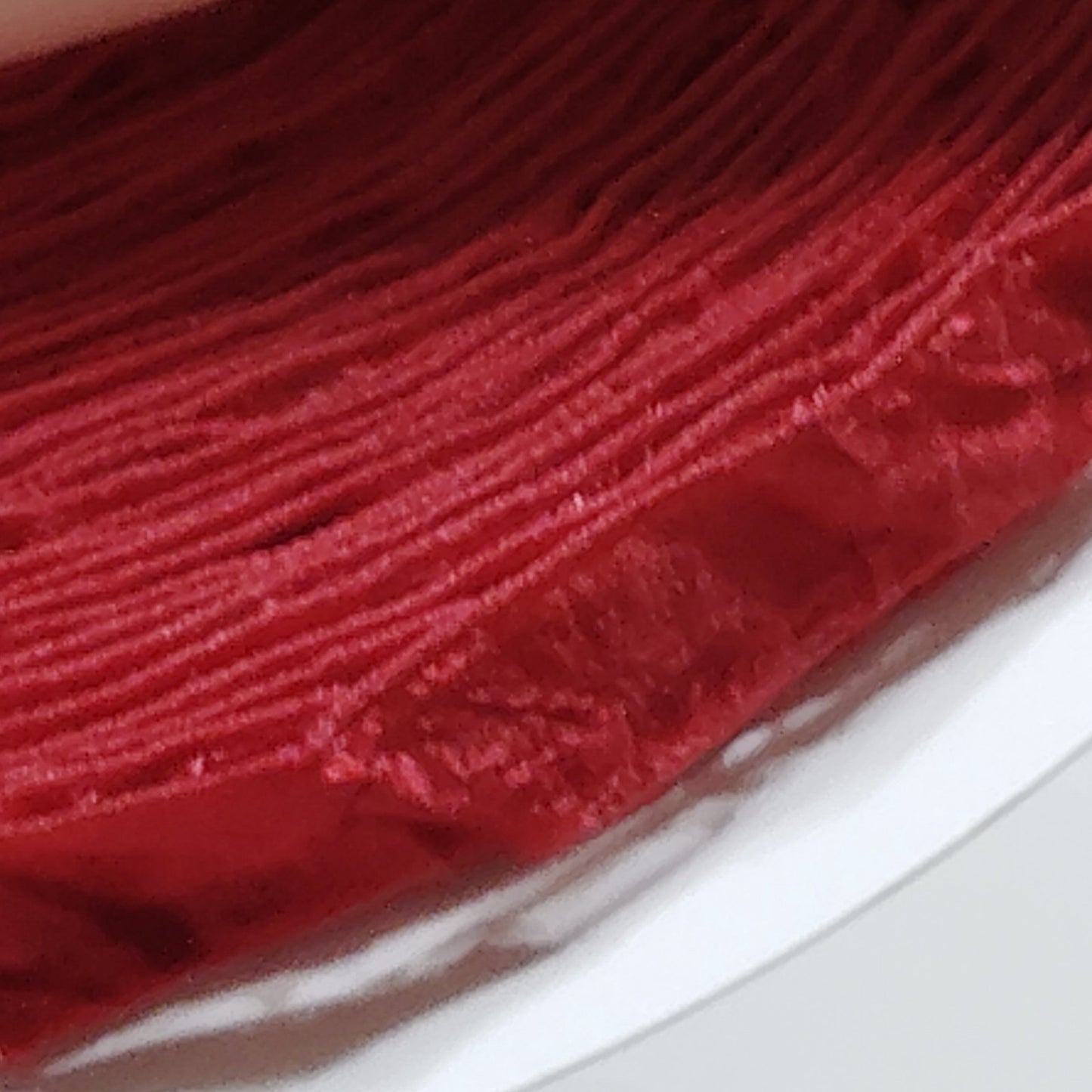Ribbli Dark Red Velvet Ribbon 3/8" x 10 Yards Crinkled Luxury Gift Wrap Craft