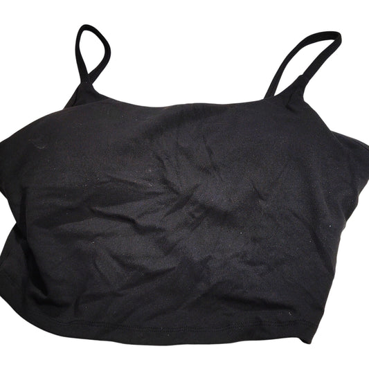 Padded Sports Bra Swim Top – Scoop Neck Longline – Black – Medium – NWT