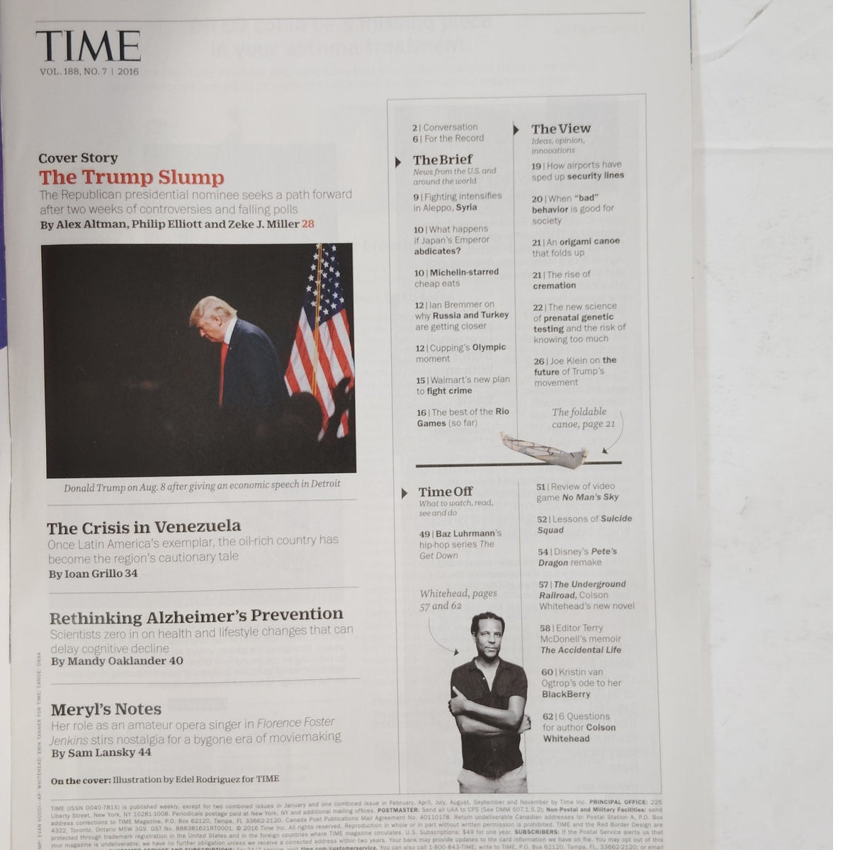 TIME Magazine August 22 2016 Trump Meltdown Back Issue Edel Rodriguez