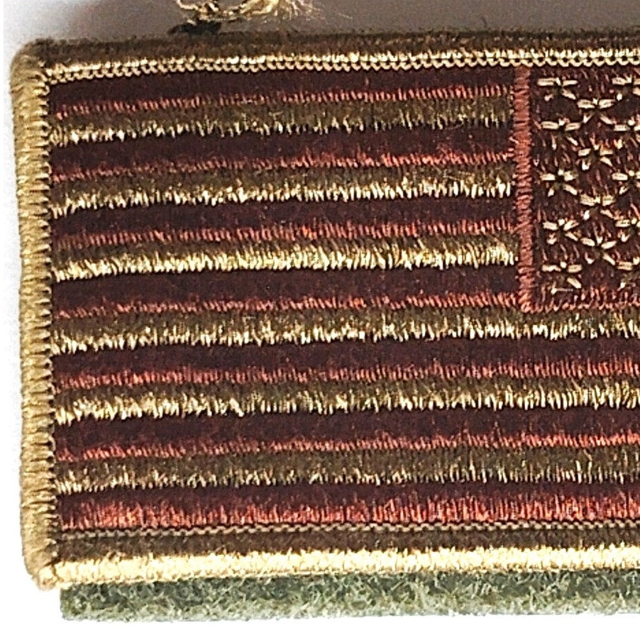 USAF US Flag Reverse Patch Spice Brown OCP Hook Back 3-3/8" x 1-7/8" Tactical