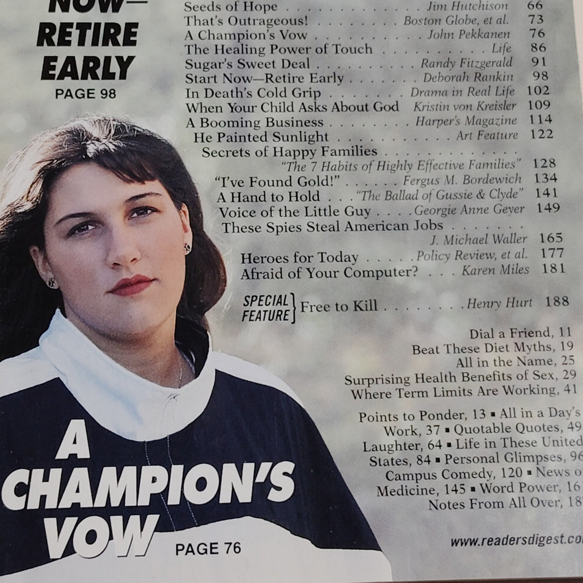 Reader's Digest February 1998 Vol. 152 No. 910 A Champion's Vow Magazine