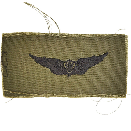 US Army Aviation Crew Member Badge Subdued ODG 2‑1/4" × 3‑7/8" Raw‑Edge
