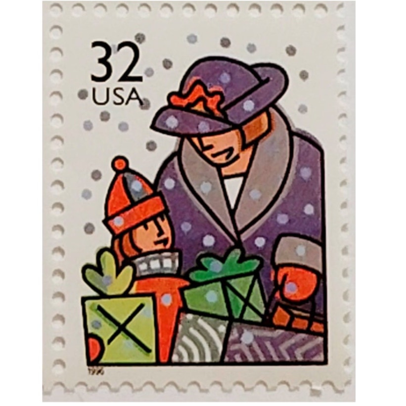 Block of 4 – 1996 USA 32¢ Christmas Family Scenes MNH Scott 3111a Set