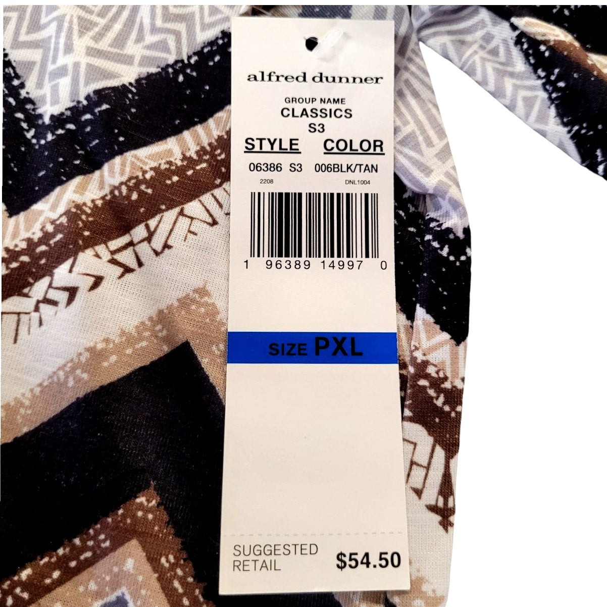 Alfred Dunner Classics Split Crew Neck 3/4 Sleeve Blouse, Petite XL (18P-20P)