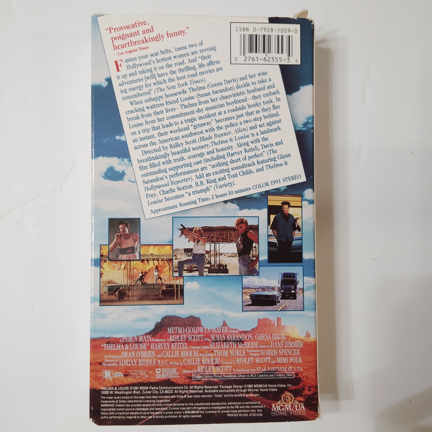 Thelma & Louise VHS 1991 Geena Davis Susan Sarandon Brad Pitt Drama