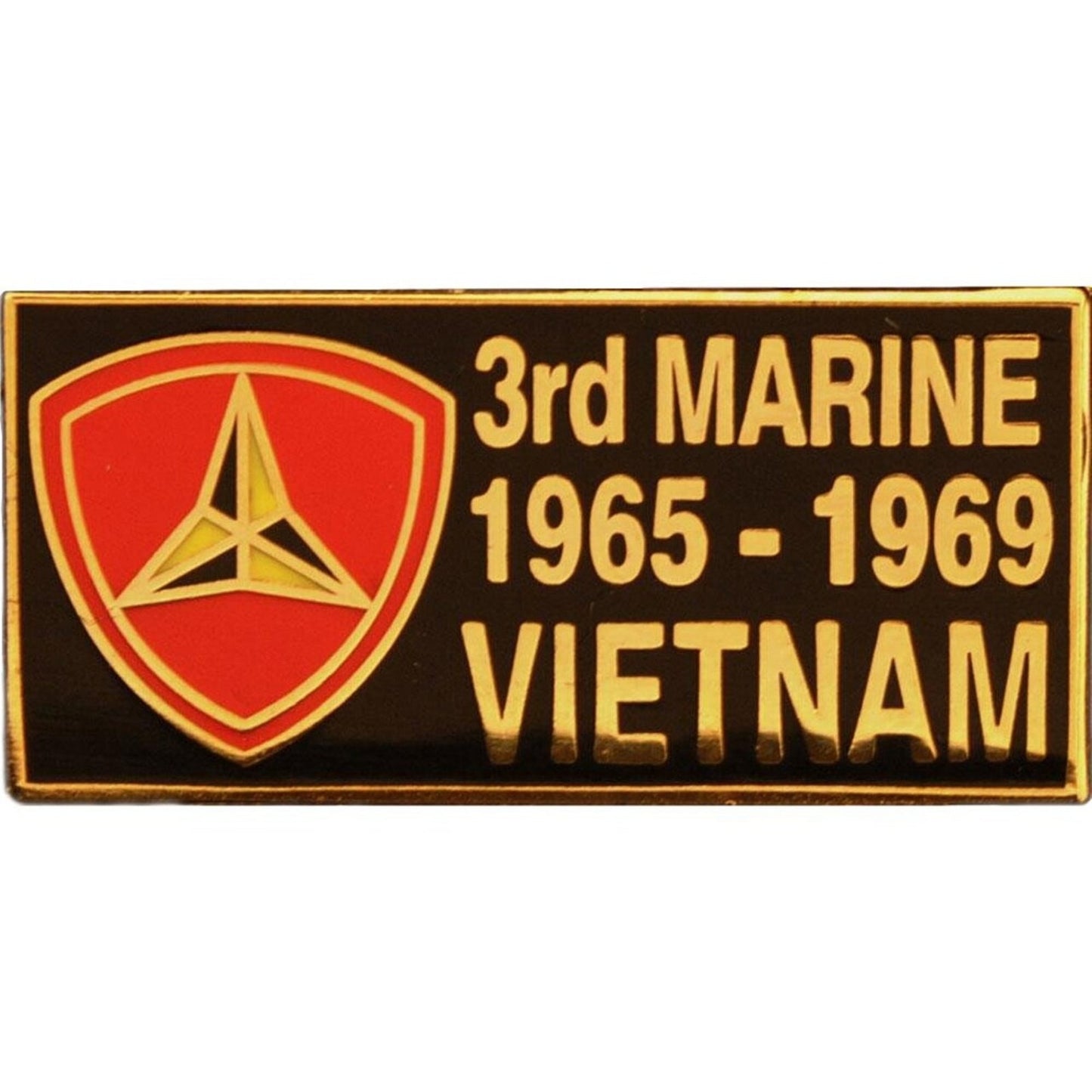 USMC 3rd Marine Division Vietnam 1965‑1969 Novelty Pin 1" × 1/2"