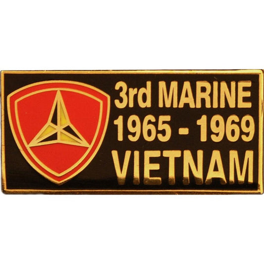 USMC 3rd Marine Division Vietnam 1965‑1969 Novelty Pin 1" × 1/2"