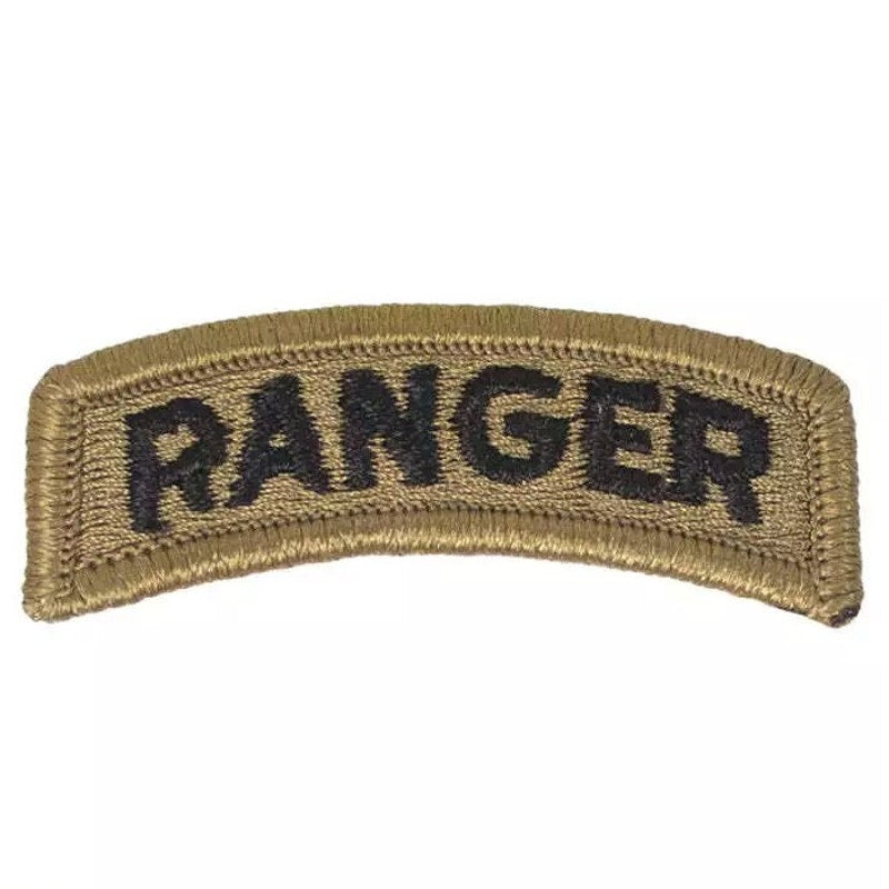 US Army Ranger Tab OCP Embroidered 3‑1/4 × 1‑1/8 Hook‑Back
