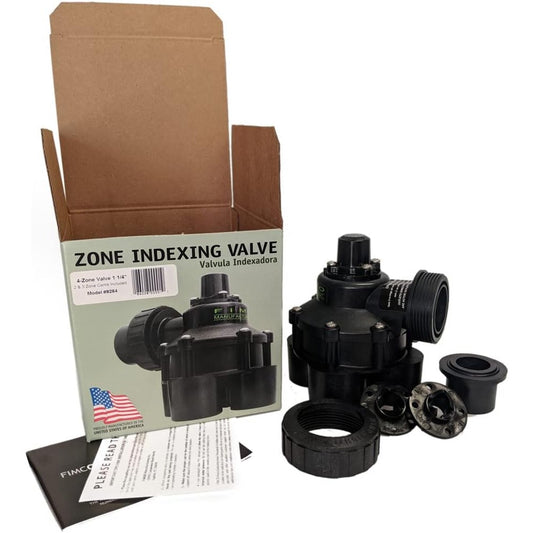 FIMCO 1 1/4" 4 Outlet Mini Index Valve 2 & 3 Zone Cams Irrigation Sprinkler 9264