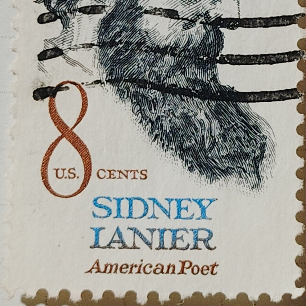 1972 US Postage Stamp Scott #1446 8c Sidney Lanier American Poet Used Canceled