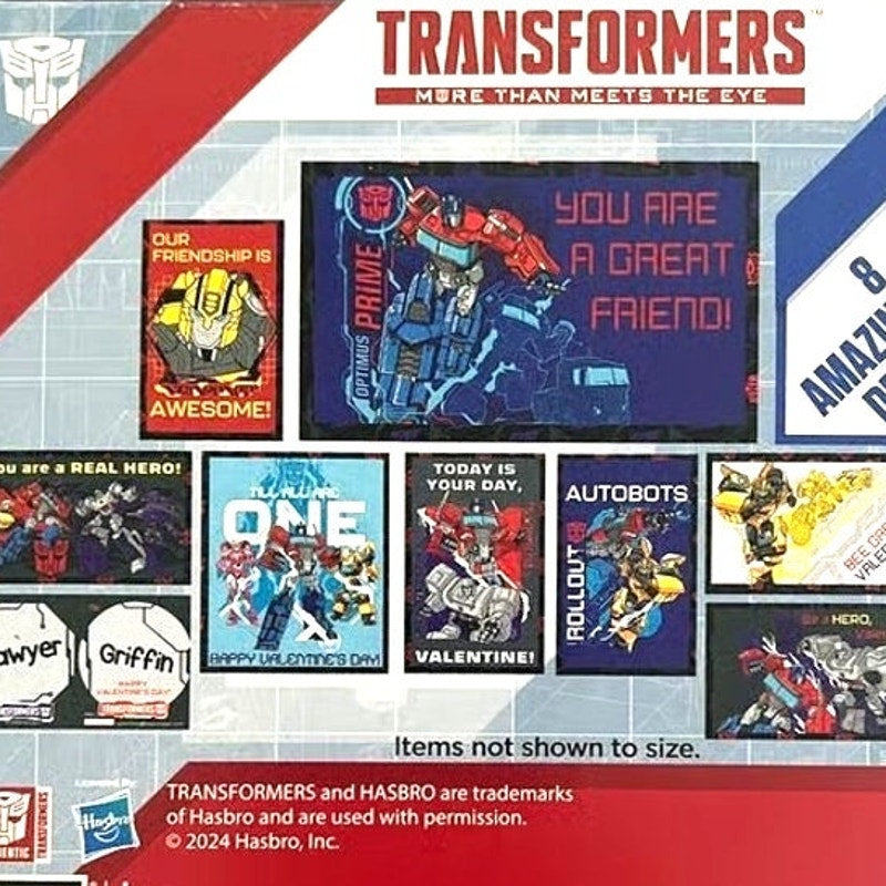 Transformers 26 Valentines Cards + 48 Heart Seals, Hasbro, Ages 3+, Great Crafts