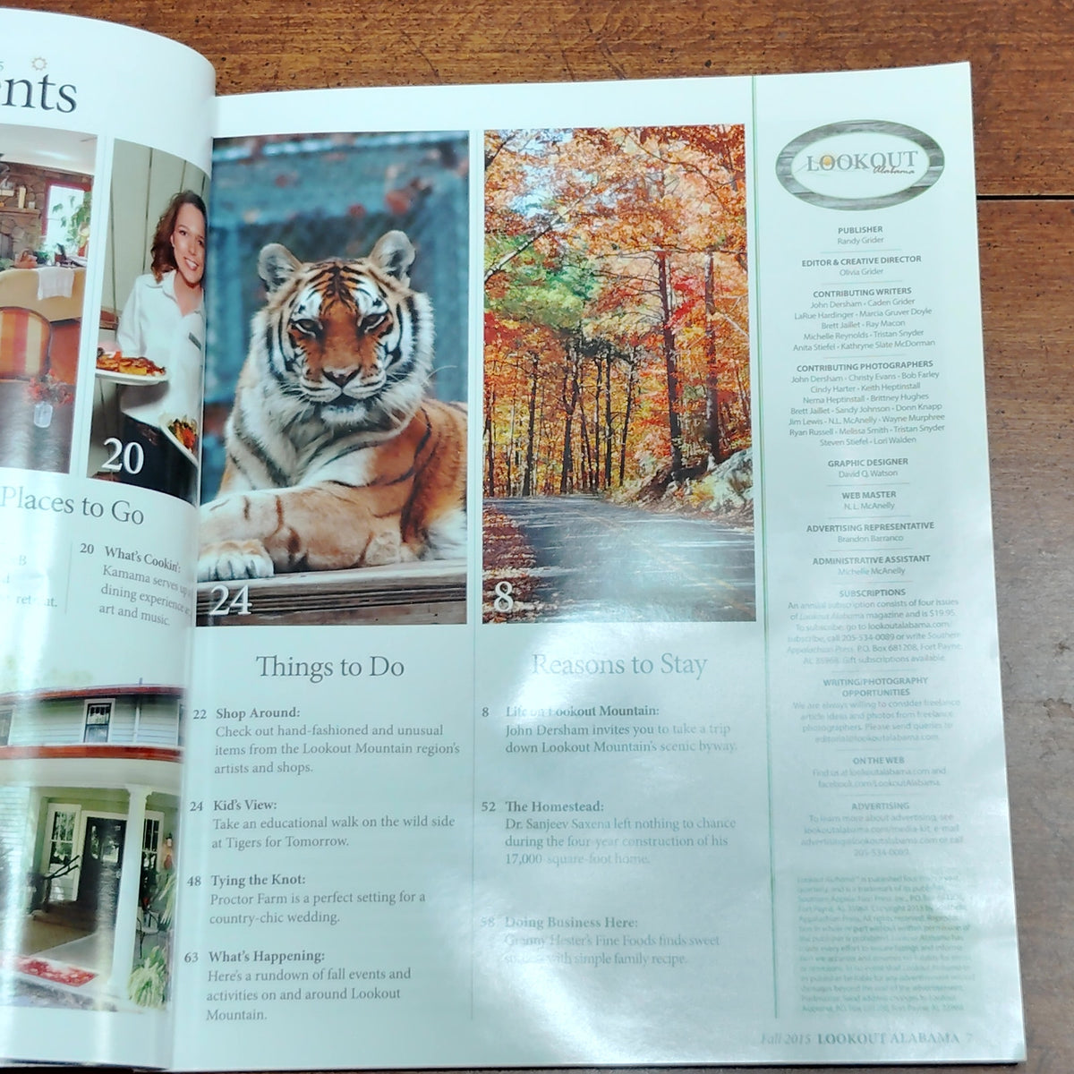 Lookout Alabama Magazine Fall 2015 "Secuded Escape" - Striking Tiger Cover