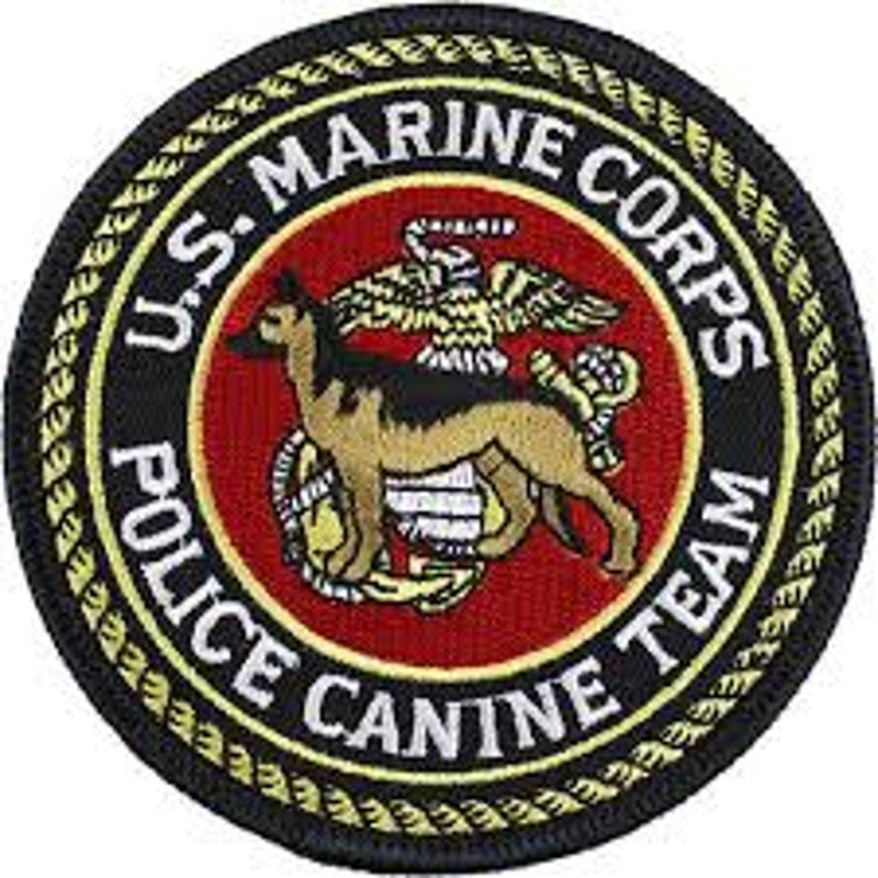 USMC Police Canine Team Patch 3‑1/2" Round Novelty Patch