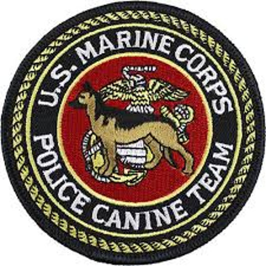 USMC Police Canine Team Patch 3‑1/2" Round Novelty Patch